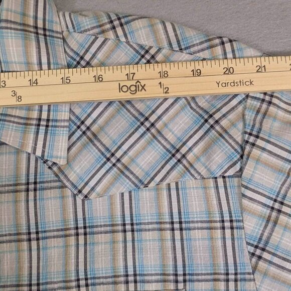 Roper Pearl Snap Western Shirt Mens 2XL Green Black Plaid Rodeo Cowboy Pockets - Picture 6 of 11